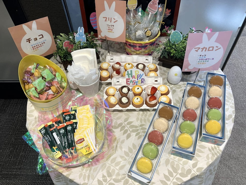 マカロン、チョコレート、プリン